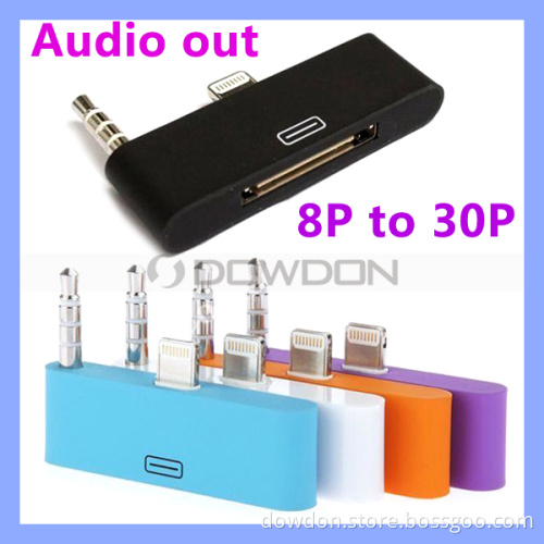 Lightning 8pin to 30pin Dock Audio Charger Adapter for iPhone 5 5s 5c